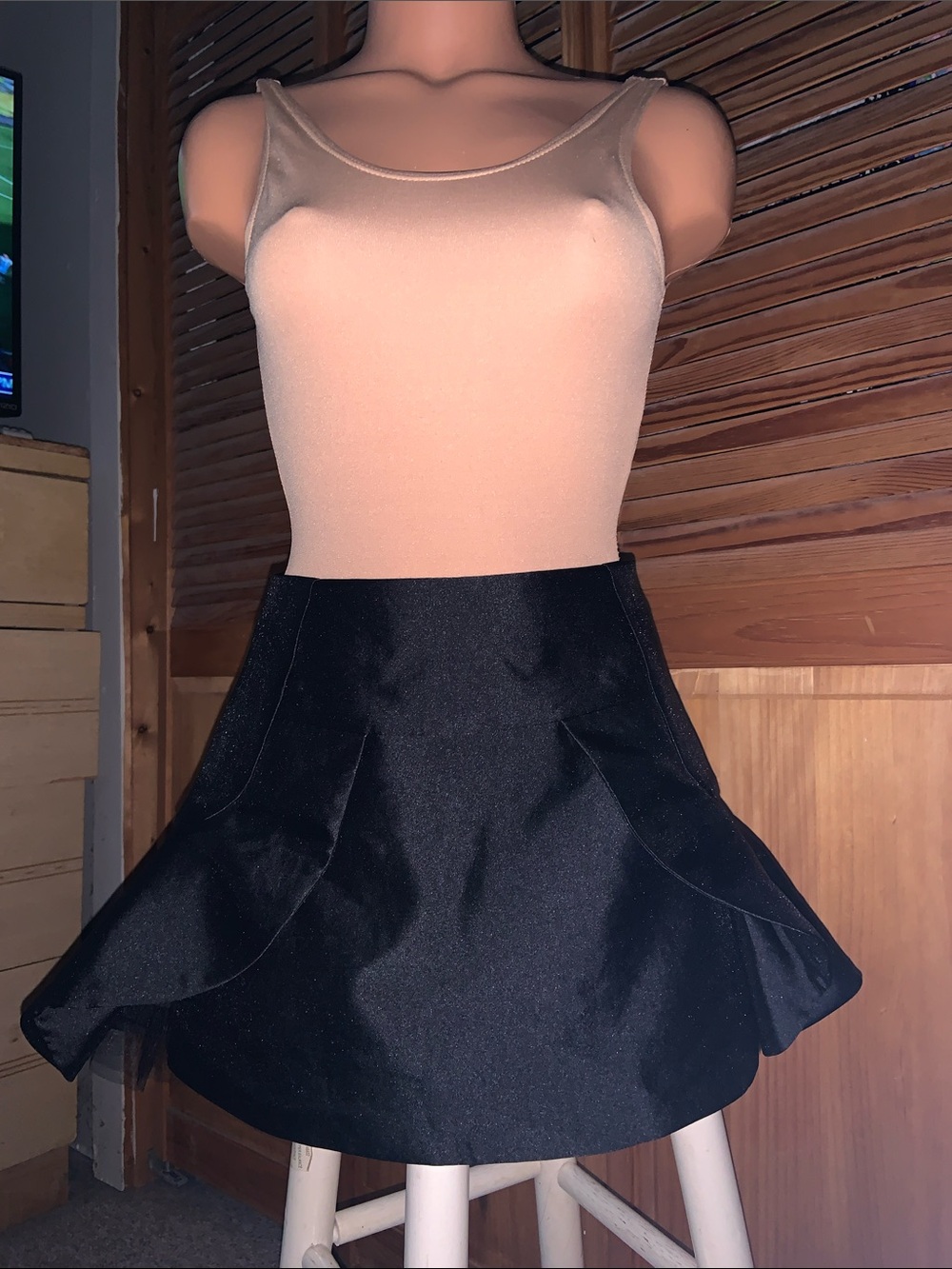 Elpis size small mini skirt skort GOTH PUNK tulle lined black tulip shaped
